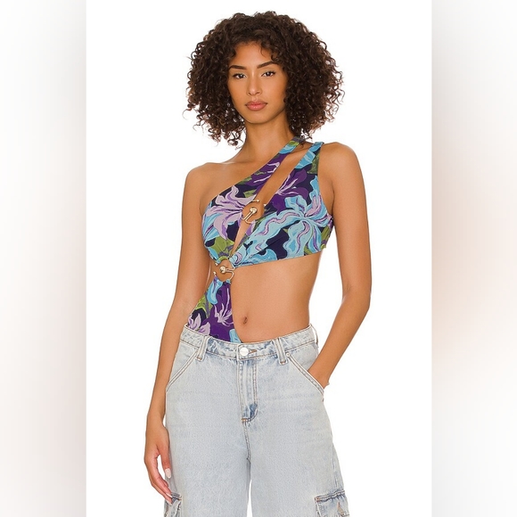12. NWOT SONG OF STYLE ABIE BODYSUIT IN KANHA FLORAL MULTI - Picture 2 of 9